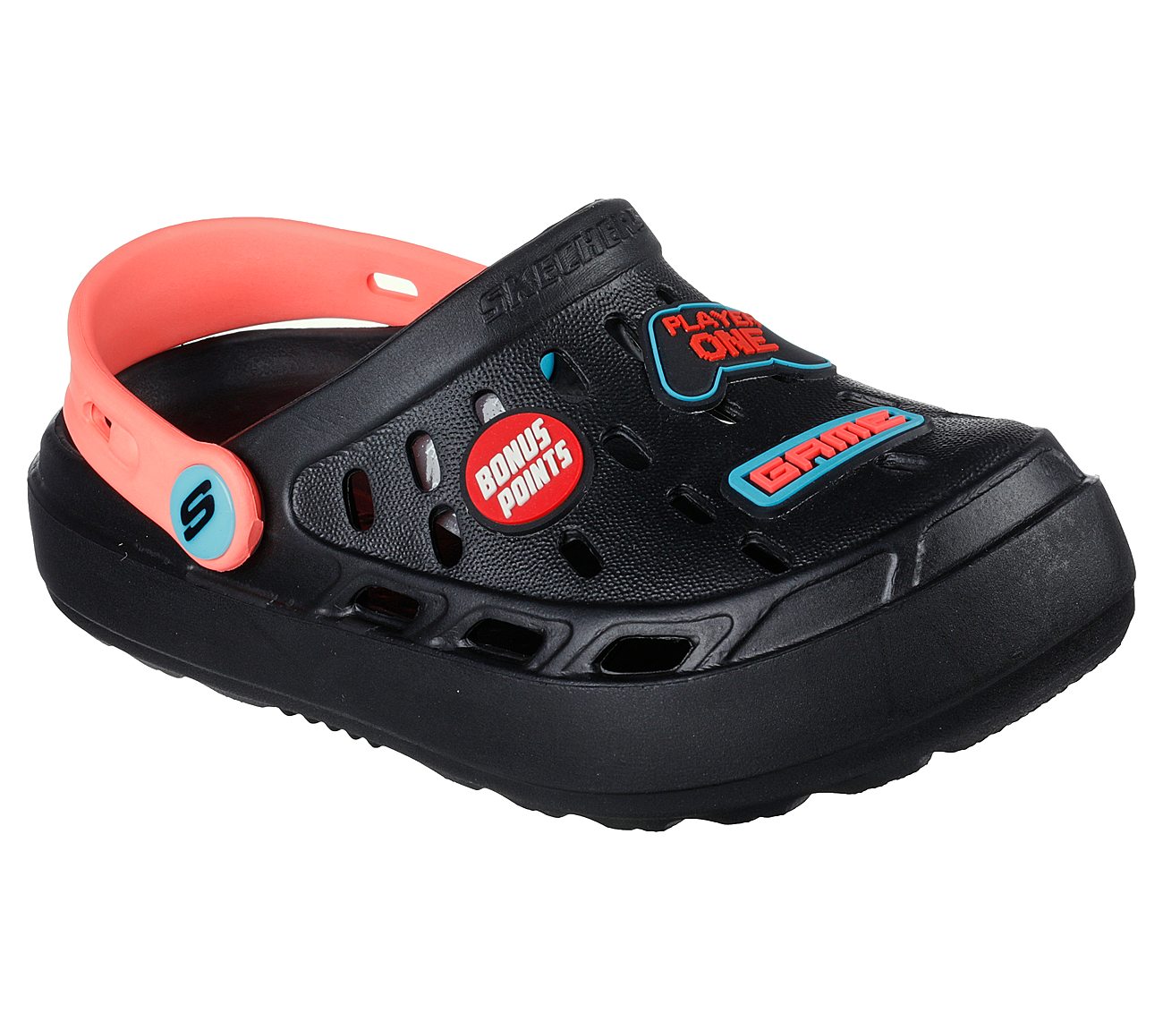 SWIFTERS, BLACK/RED Footwear Lateral View