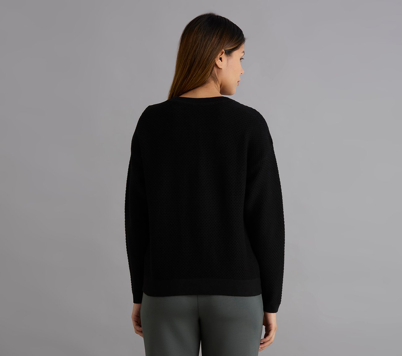 FLATKNIT FULL SLEEVE TEE, BLACK