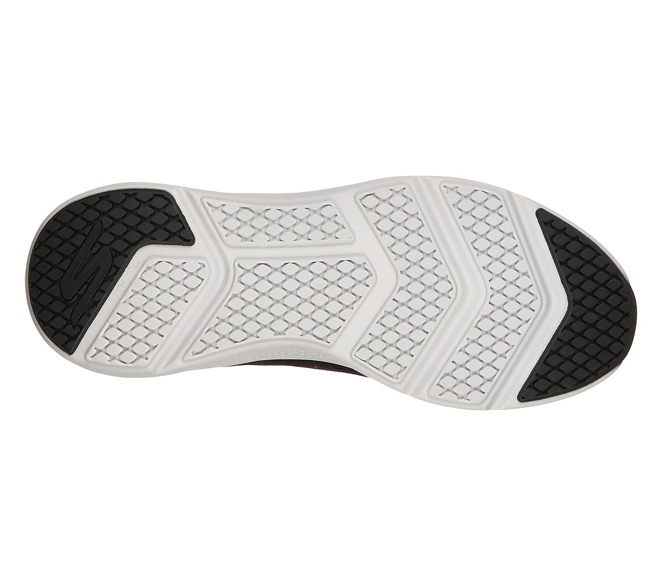 GO RUN ELEVATE, BLACK/GREY Footwear Bottom View