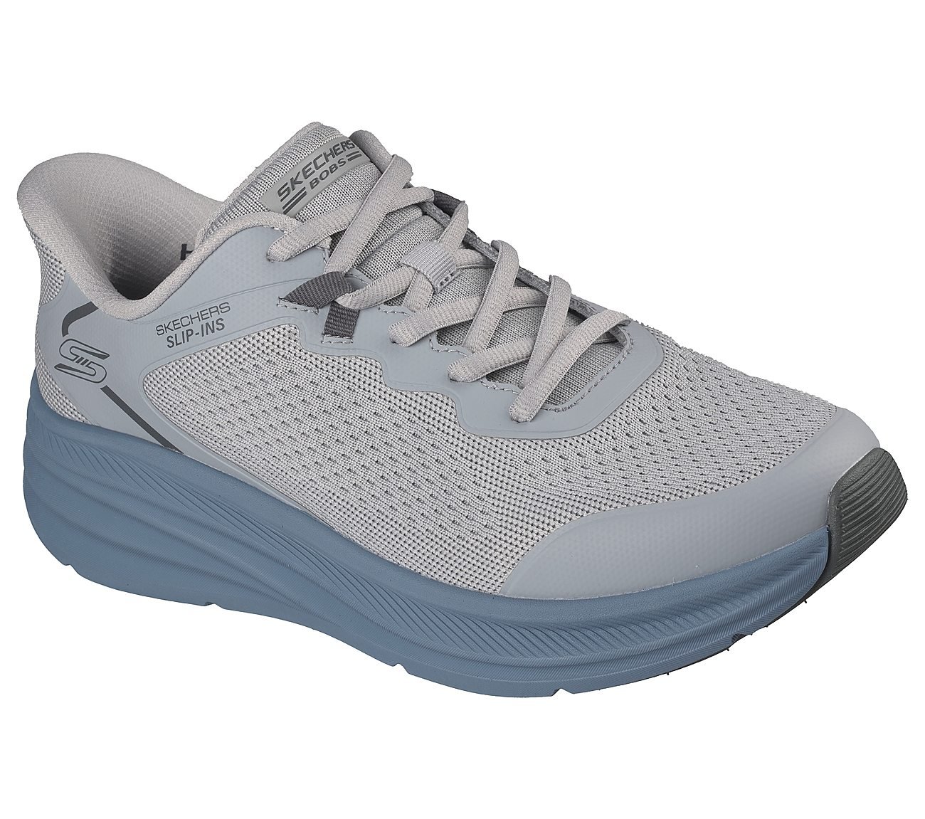 BOBS SKILLZ, GRAY/BLUE Footwear Right View