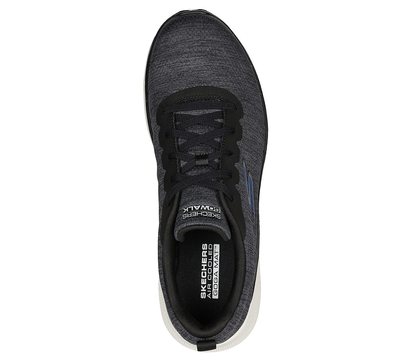 GO WALK 6 - TUESDAY, BLACK/BLUE Footwear Top View