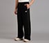 STRAIGHT SIDE SLIT PANTS, BLACK Apparels Top View