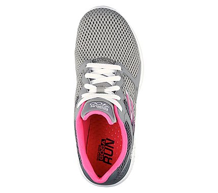 GO RUN 400, CHARCOAL/HOT PINK Footwear Top View