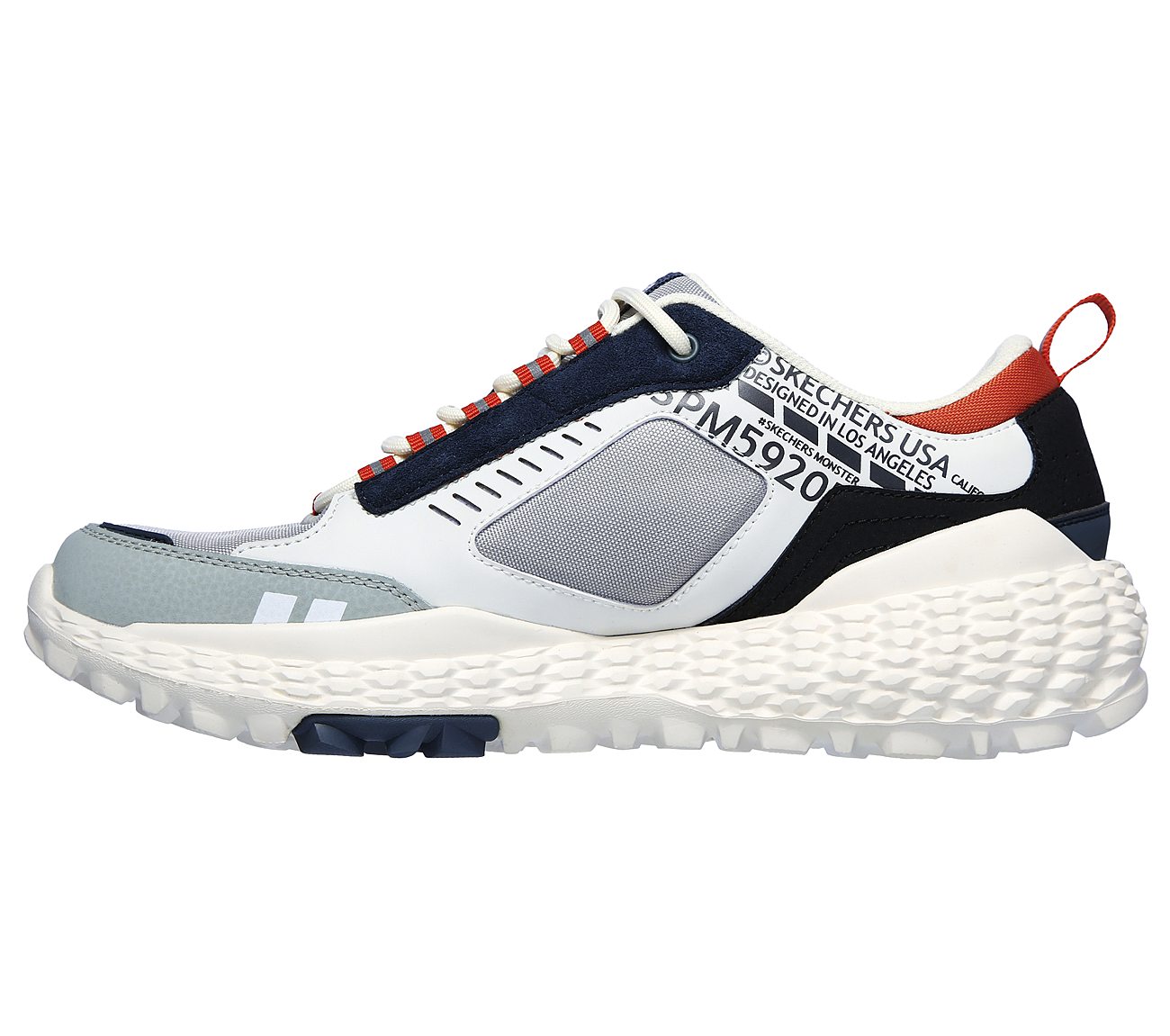 SKECHERS MONSTER, GREY/NAVY Footwear Left View