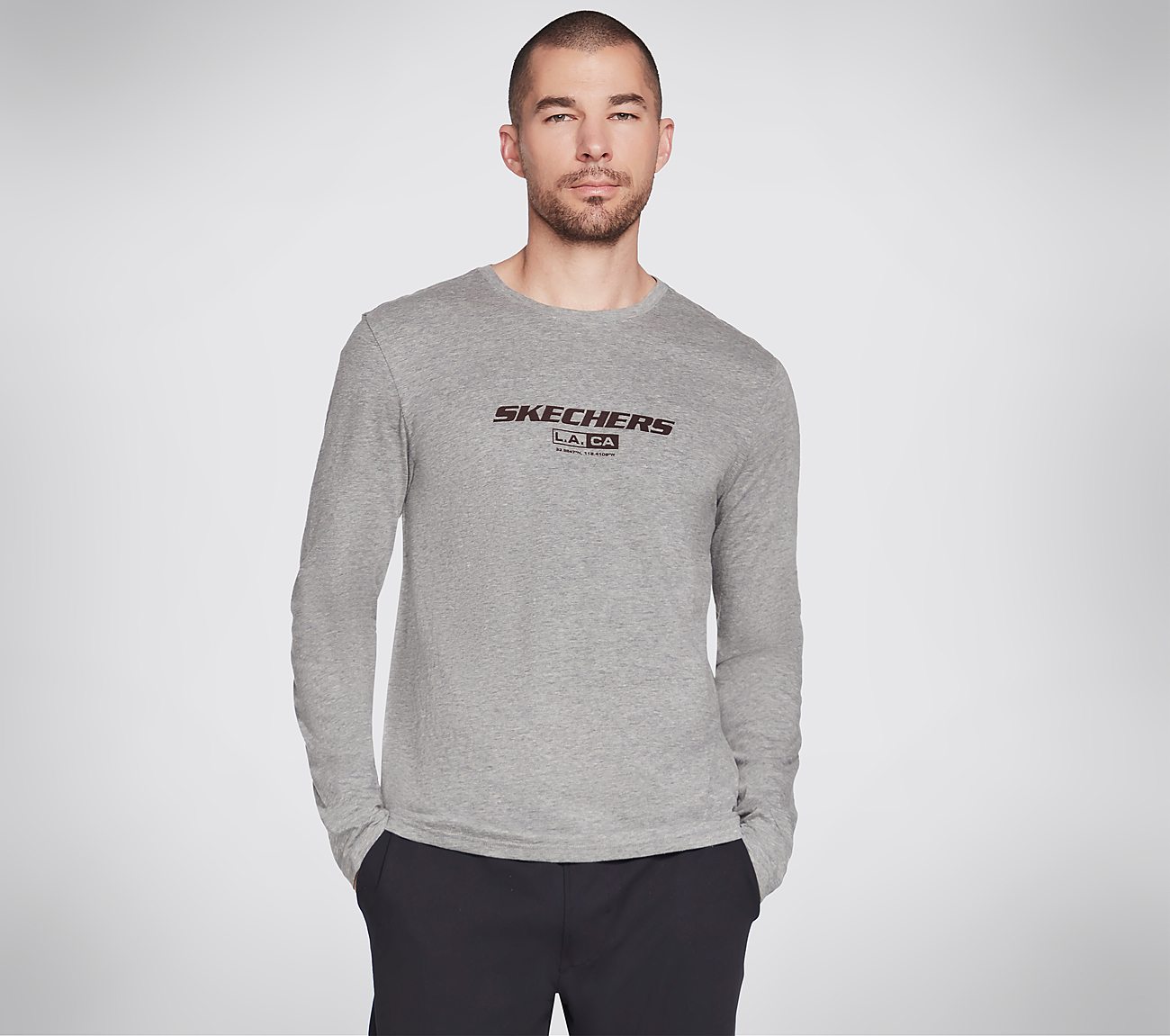 SKECHERS ELEVATE LS, LIGHT GREY Apparels Lateral View