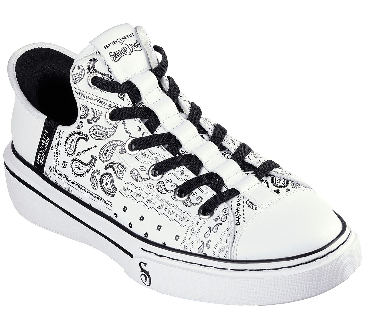 SNOOP ONE-DOUBLE G, WHITE BLACK Footwear Right View