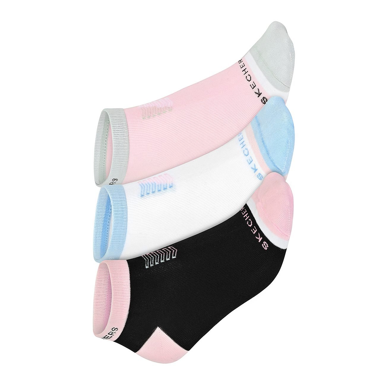 3PK WOMENS CONTRAST NON TERRY, BLACK/PINK Accessories Lateral View