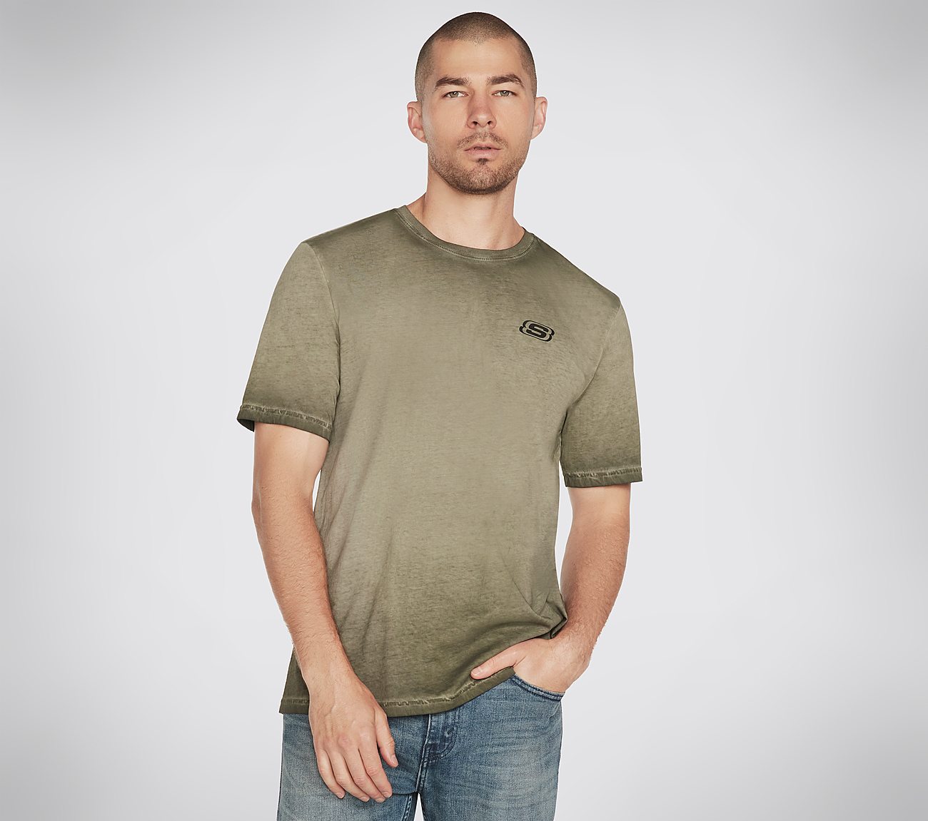 TRIPLE S WASH TEE, OOLIVE Apparel Bottom View