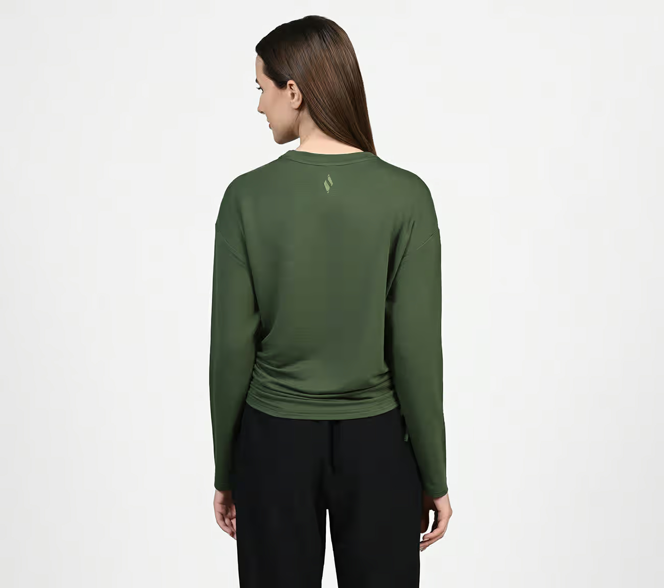 SKECHLUXE RENEW CREW, OLIVE/BLACK Apparels Left View