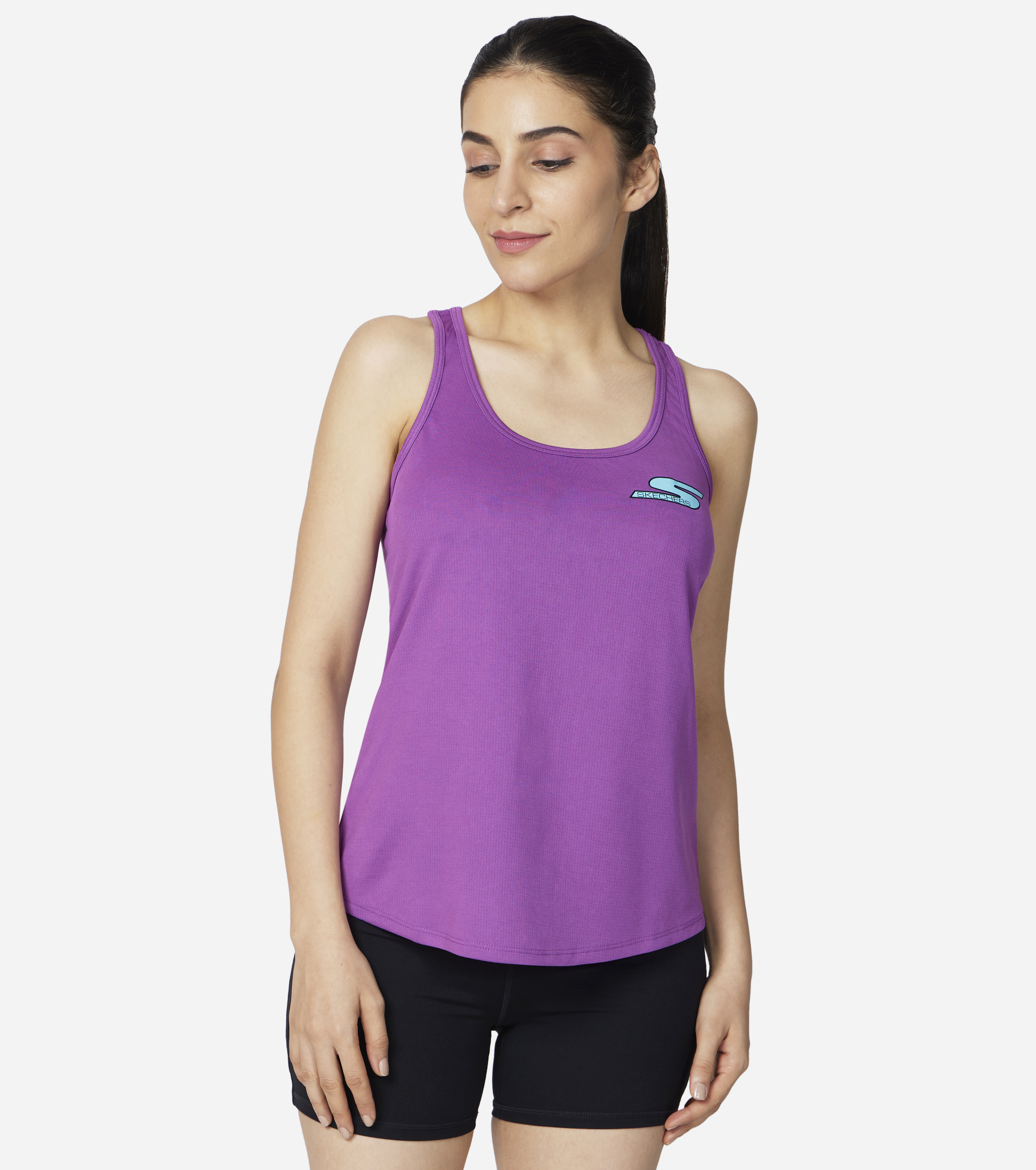 ELITE RACER TANK, PURPLE/HOT PINK Apparels Lateral View