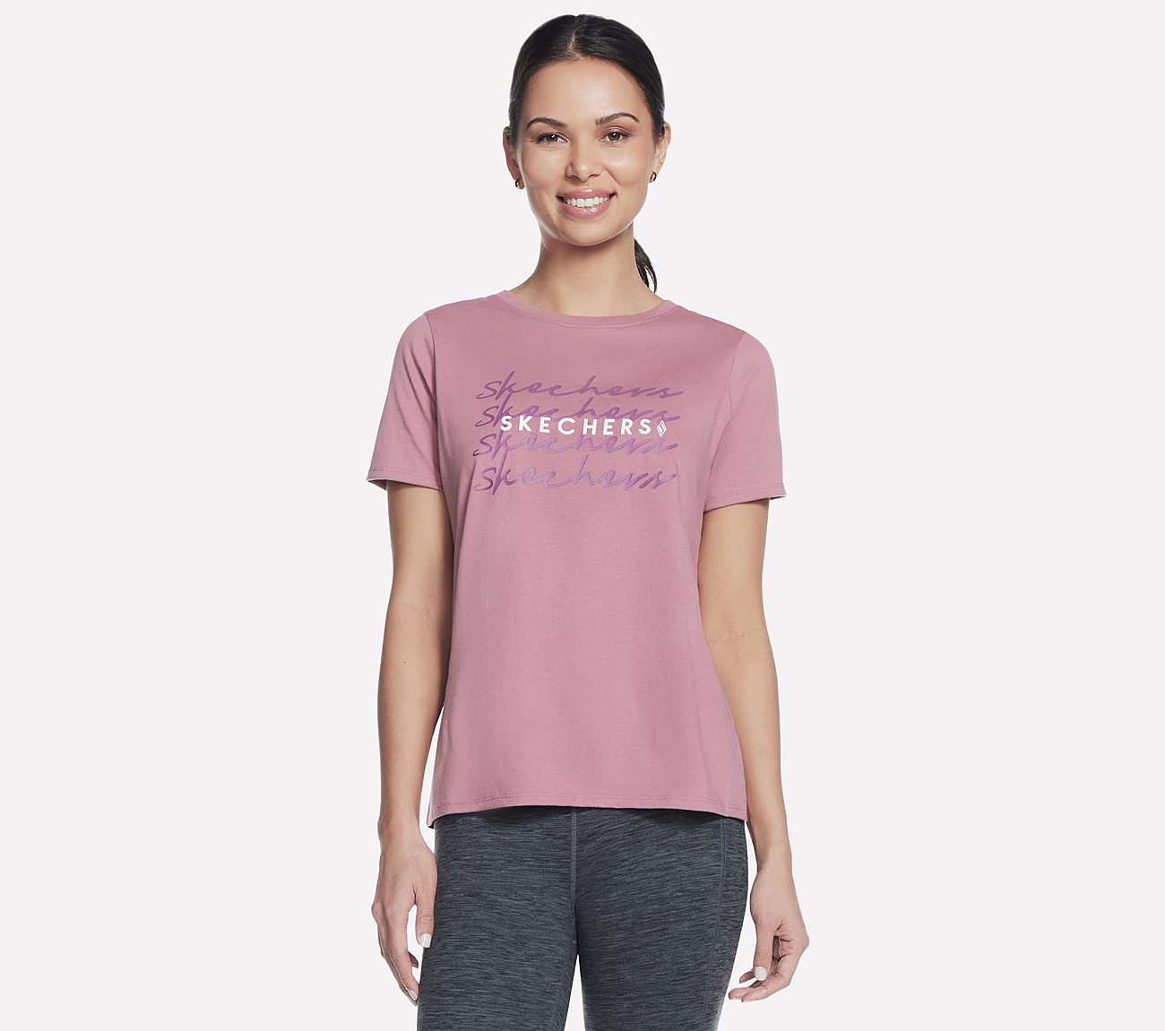 SKECHERS REPEAT T-SHIRT, MMAUVE Apparel Lateral View