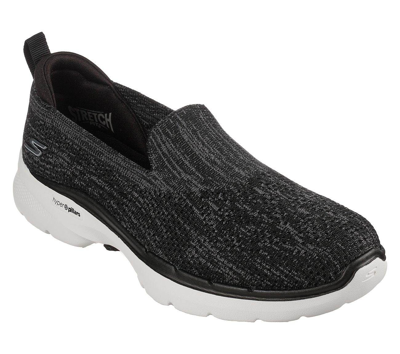 Skechers Black/Grey Go Walk 6 Valerie Womens Slip On Shoes - Style ID ...