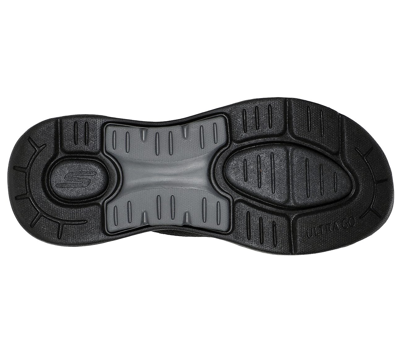 GO WALK ARCH FIT SANDAL-OFFSH, BLACK/LIME Footwear Bottom View