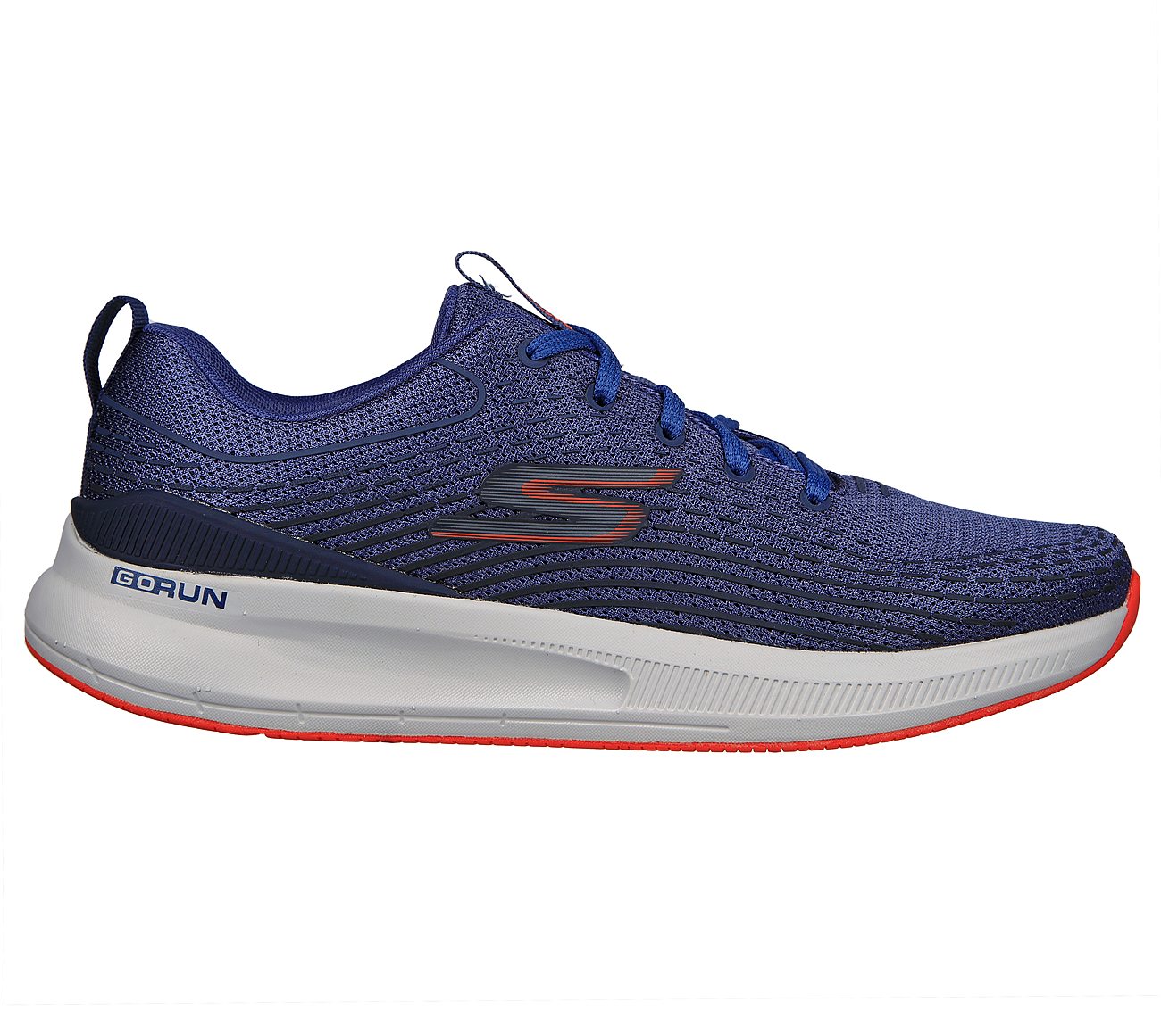 GO RUN PULSE - HAPTIC MOTION, BLUE/ORANGE Footwear Lateral View