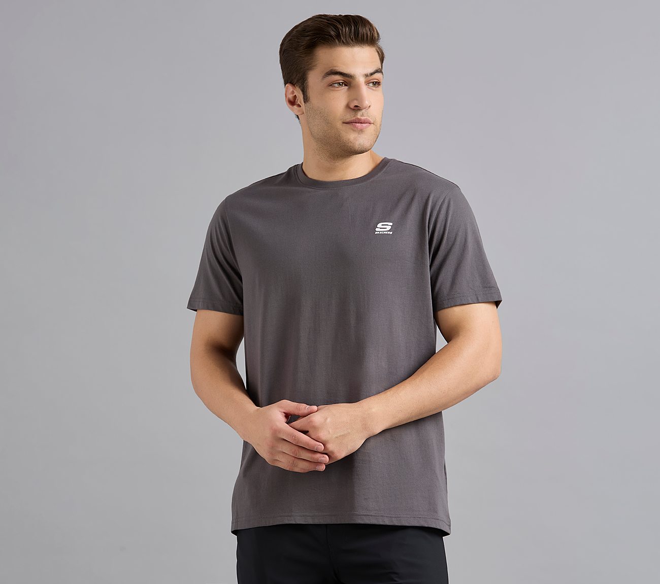 SS CREWNECK T-SHIRT-2PC PACK, SLATE/BROWN Apparel Top View