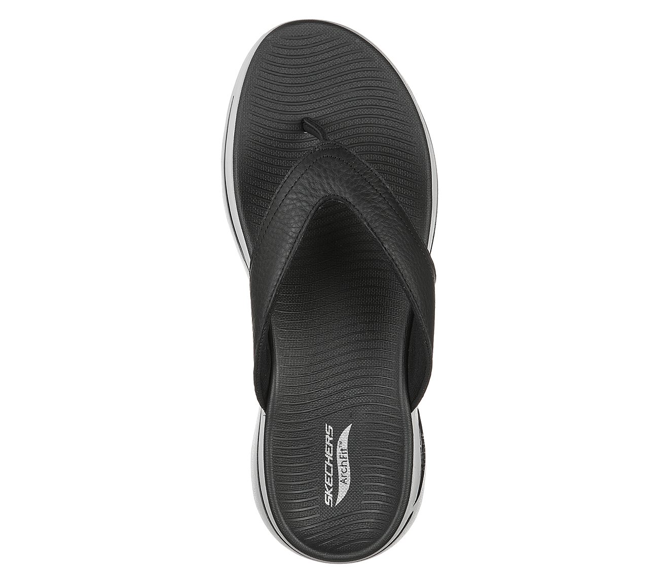 GO WALK ARCH FIT SANDAL, BLACK/GRAY Footwear Top View