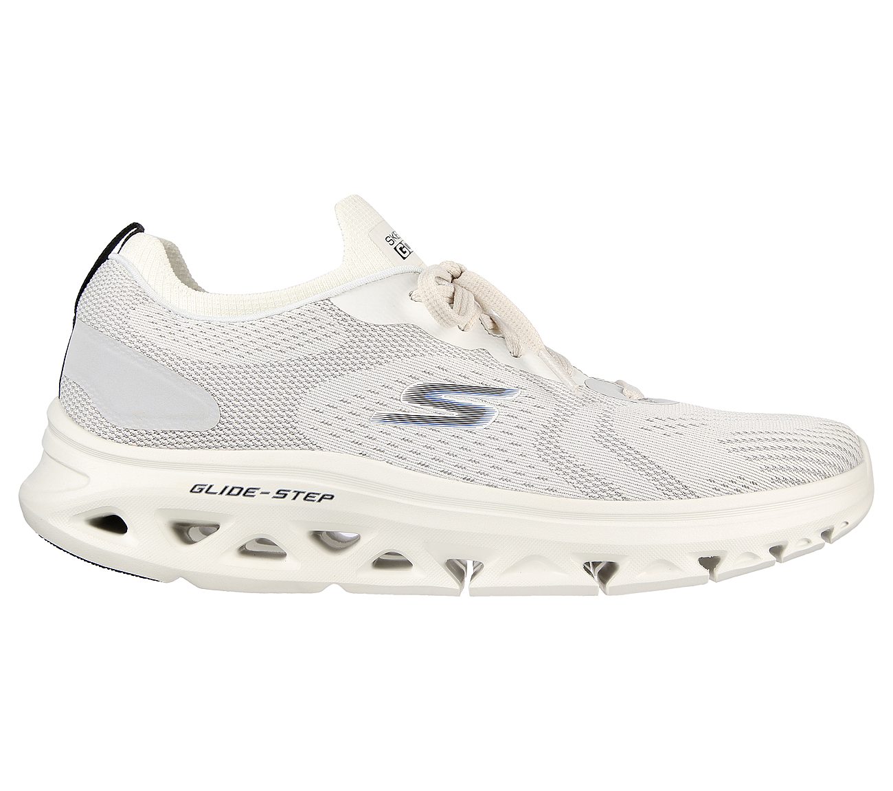 GO RUN GLIDE-STEP FLEX-RADAR, WHITE BLACK Footwear Lateral View