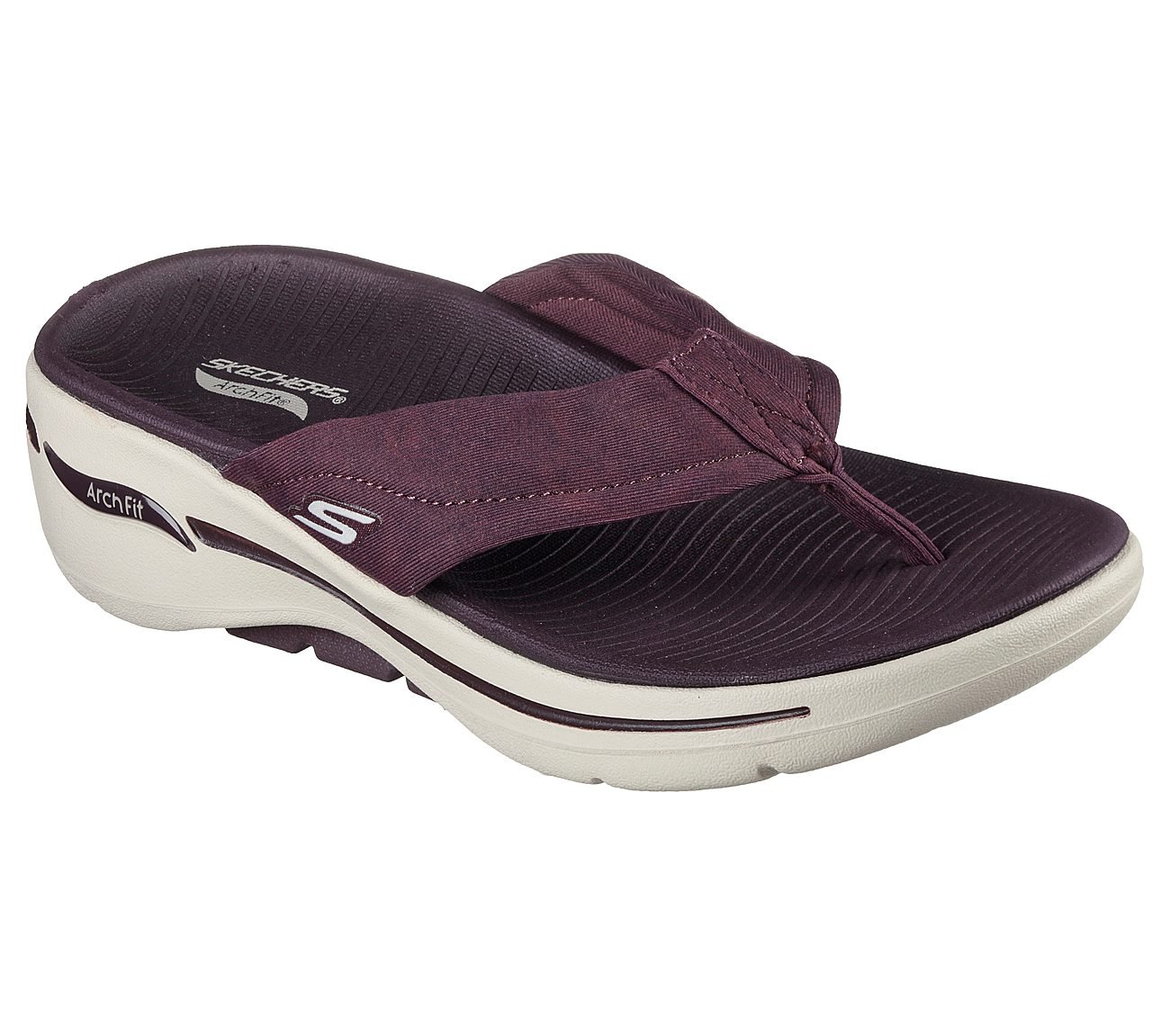 GO WALK ARCH FIT SANDAL - AST, BBURGUNDY Footwear Lateral View