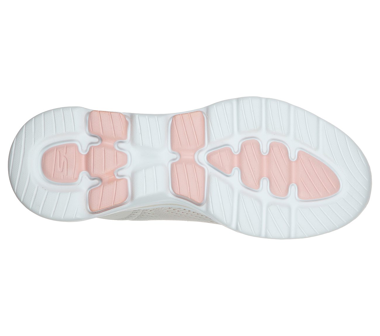 GO WALK 5, OFF WHITE/PINK Footwear Bottom View