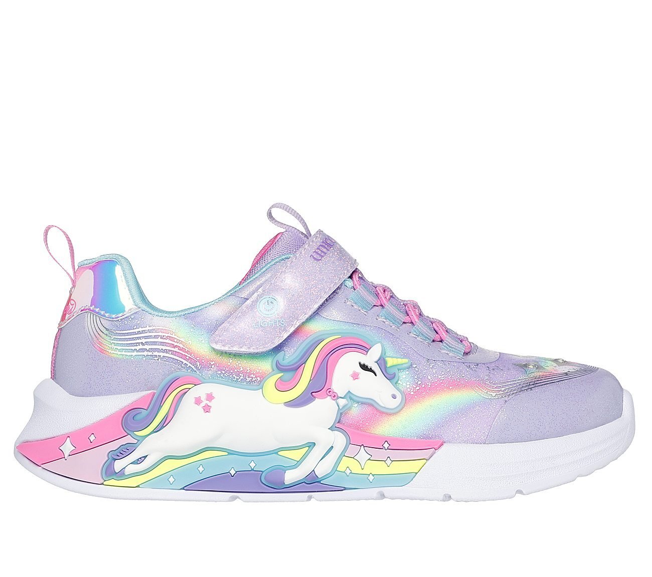 UNICORN CHASER, LAVENDER/MULTI Footwear Lateral View