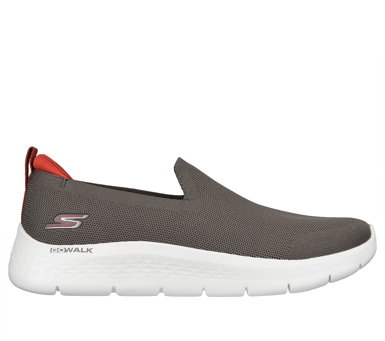 GO WALK FLEX, BROWN/RED Footwear Lateral View