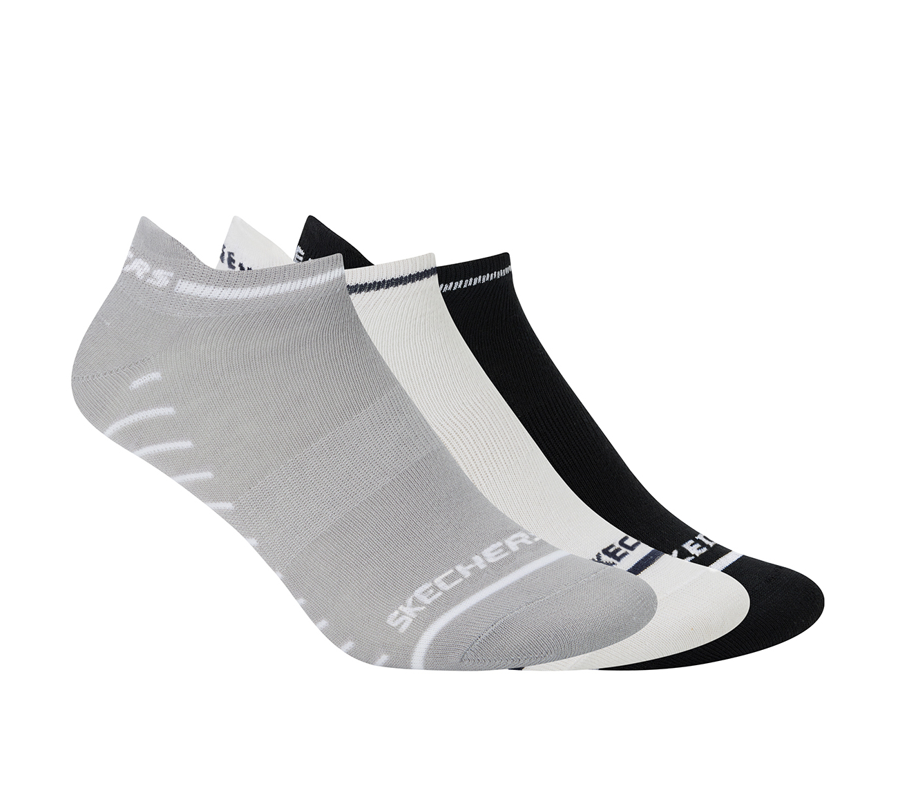 3PK WOMENS NON TERRY LOW CUT, BLACK/WHITE/GRY