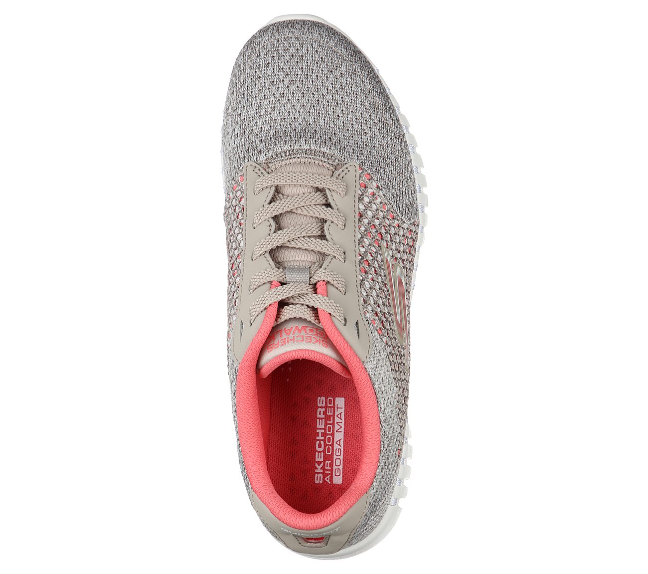 GO WALK SMART-INFLUENCE, TAUPE/CORAL Footwear Top View