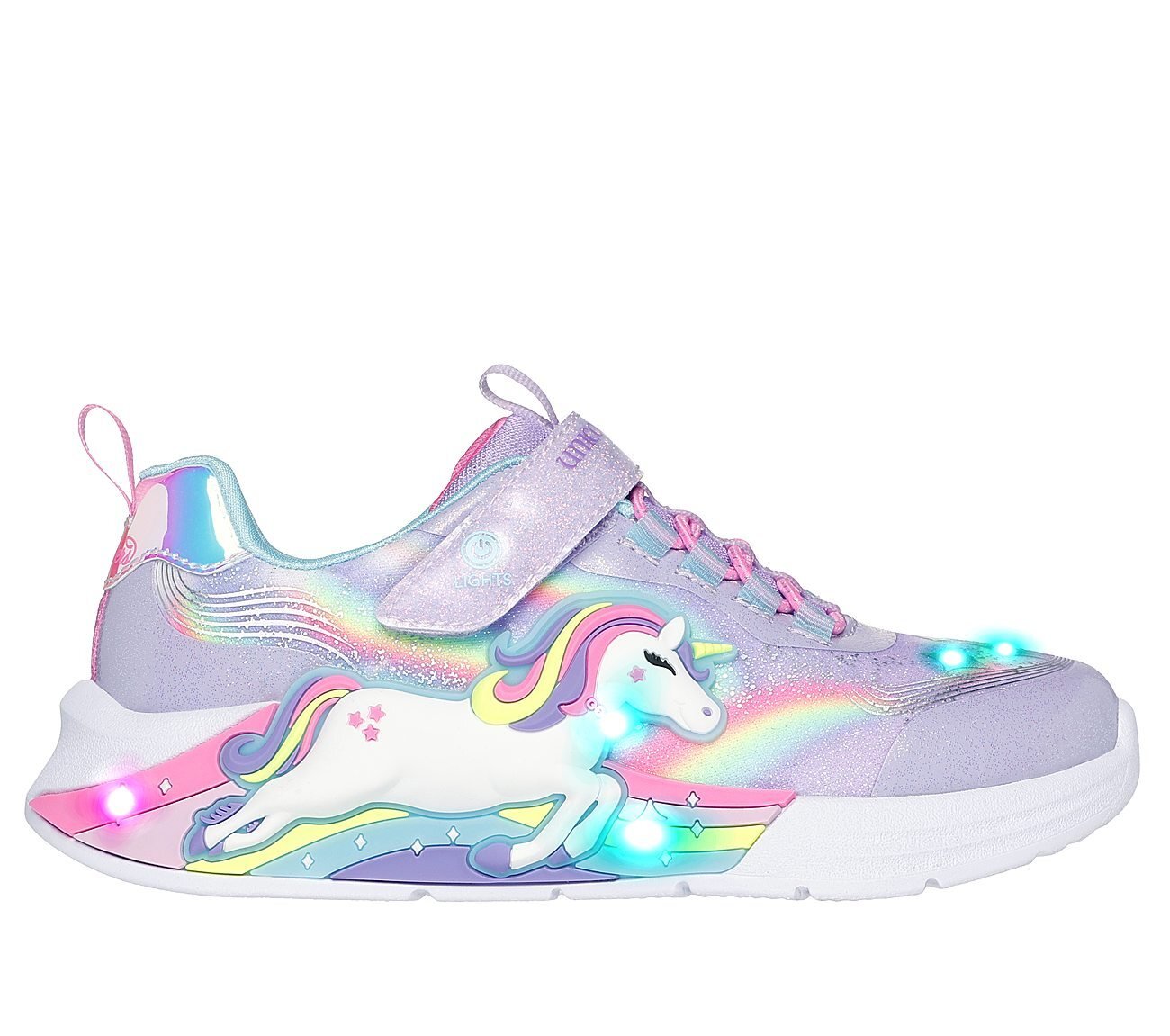 UNICORN CHASER, LAVENDER/MULTI Footwear Right View