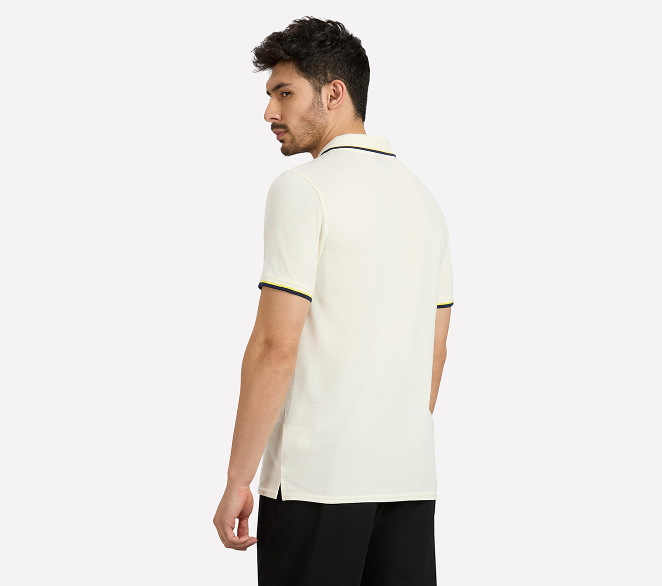 MULTI TONE TIPPING POLO, WHITE