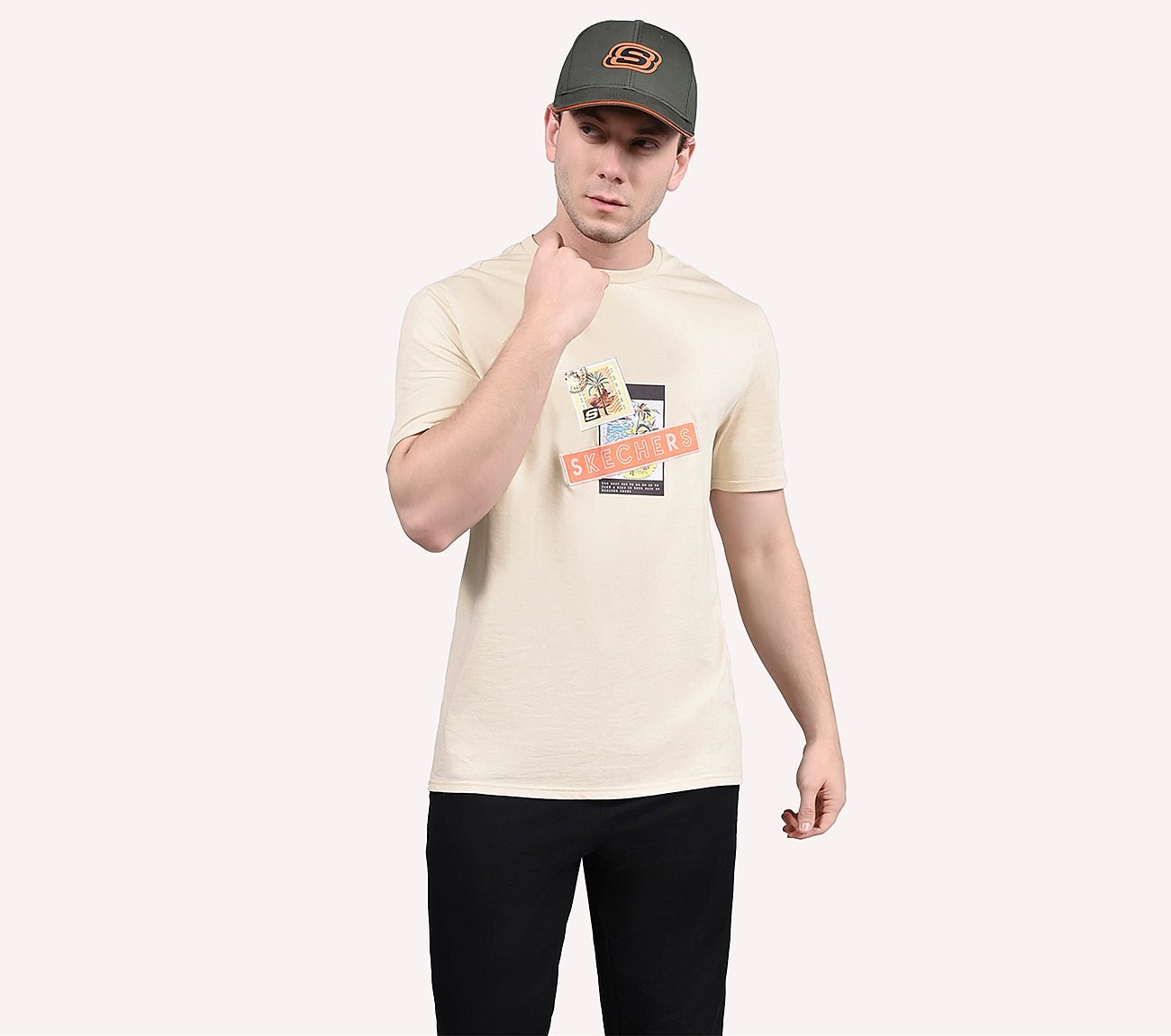 OASIS SKX STAMP TEE, OFF WHITE/GREY Apparels Right View