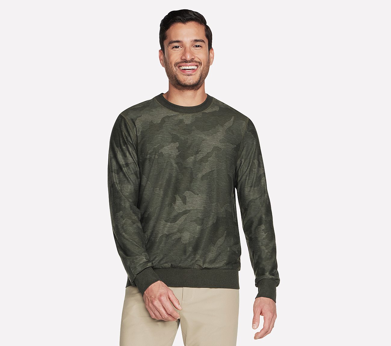 SKECH KNITS ULTRA GO LITE OLI, NATURAL/GREEN Apparels Lateral View