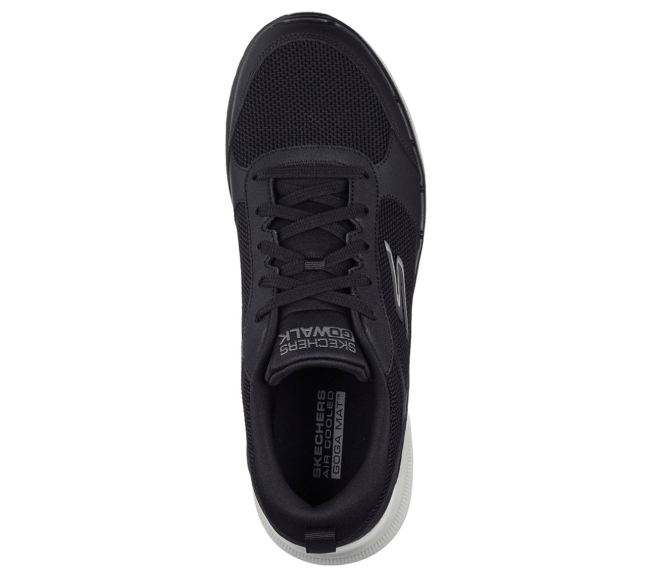 GO WALK 6 - COMPETE, BLACK/GREY Footwear Top View