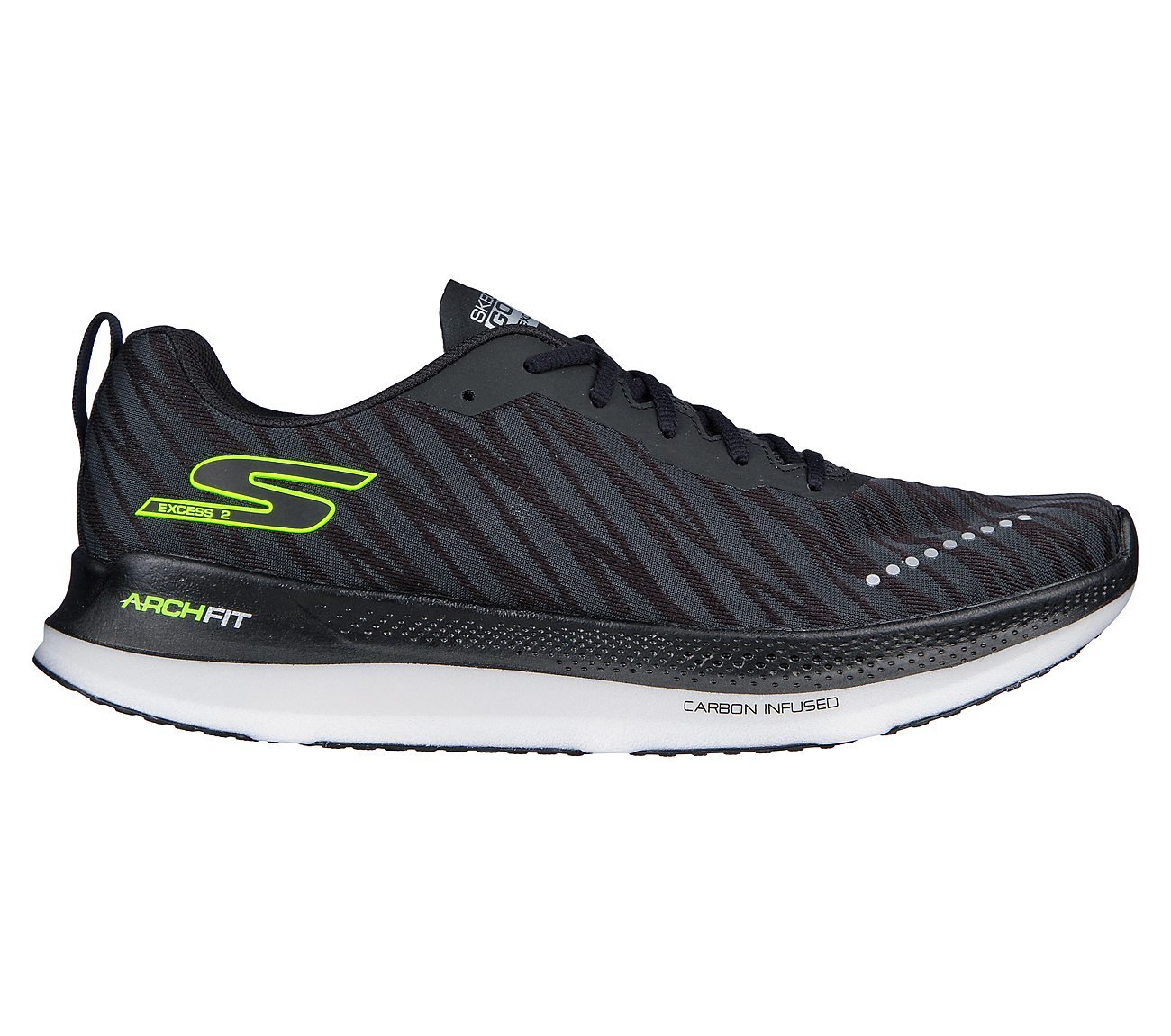 GO RUN RAZOR EXCESS 2, BLACK/WHITE Footwear Right View