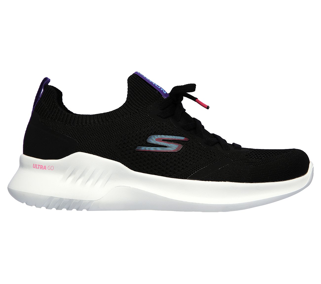 GO RUN MOJO 2.0-RADIANT BREEZ, BLACK/PURPLE Footwear Lateral View