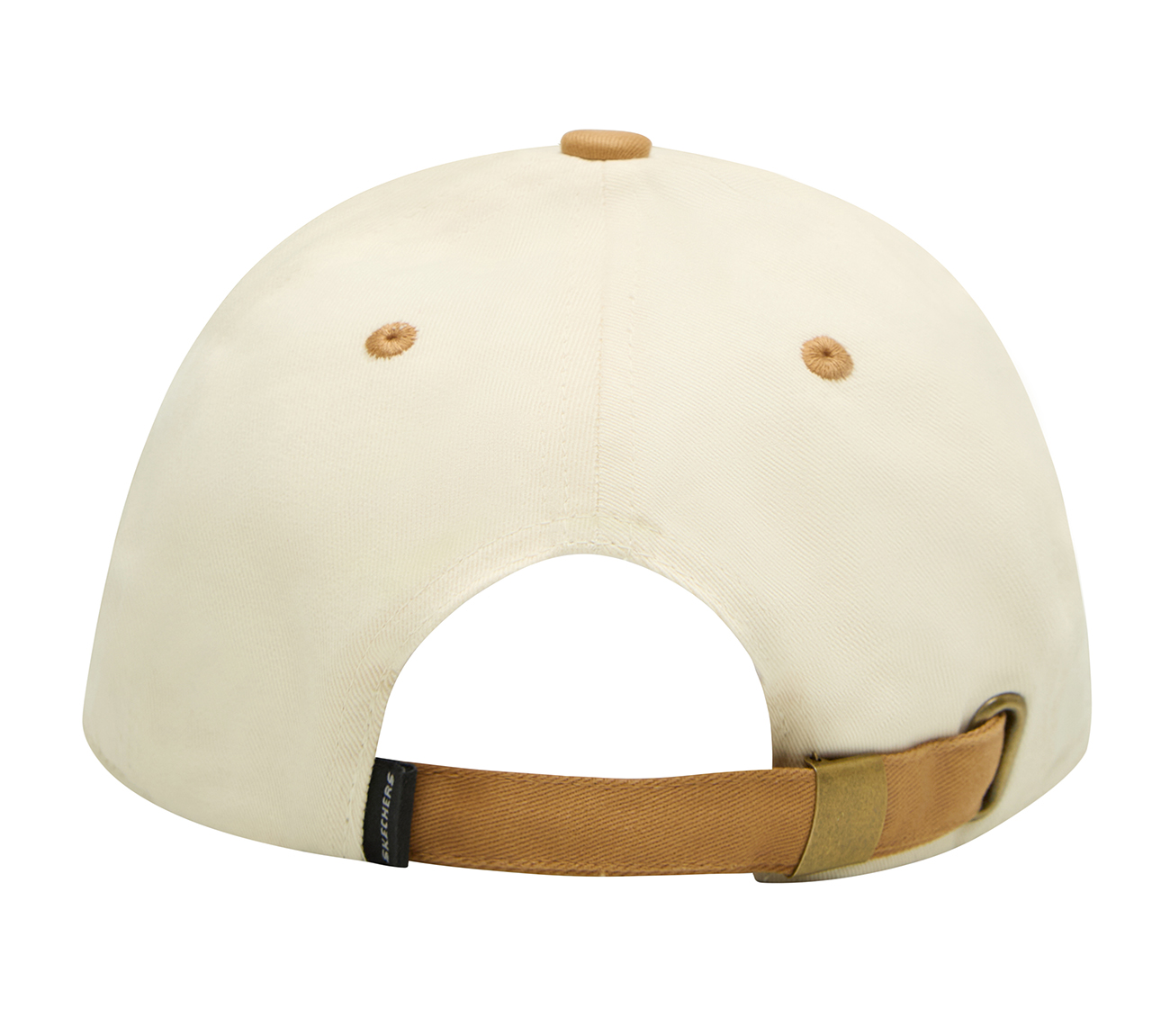 PEACHED BASEBALL HAT , OFF WHITE/BROWN Accessories Bottom View