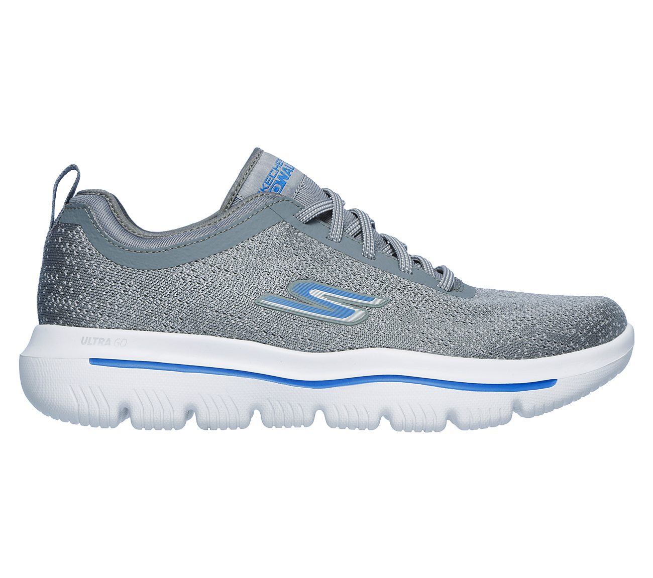 Skechers Grey/Blue Go Walk Evolution Ultra Logic Lace Up Shoes - Style ID: 54740 | India