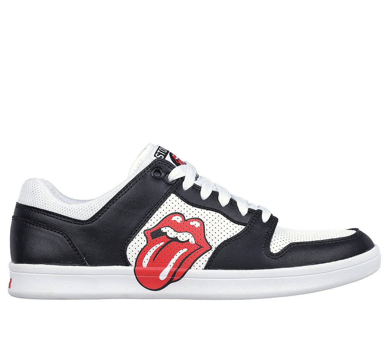 Rolling Stones: Classic Cup - Euro Lick, BLACK/WHITE Footwear Lateral View
