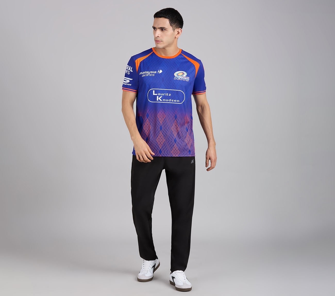 MUMBAI INDIANS IPL MEN'S TRAINING JERSEY 2026, ROYAL/NAVY/LIME