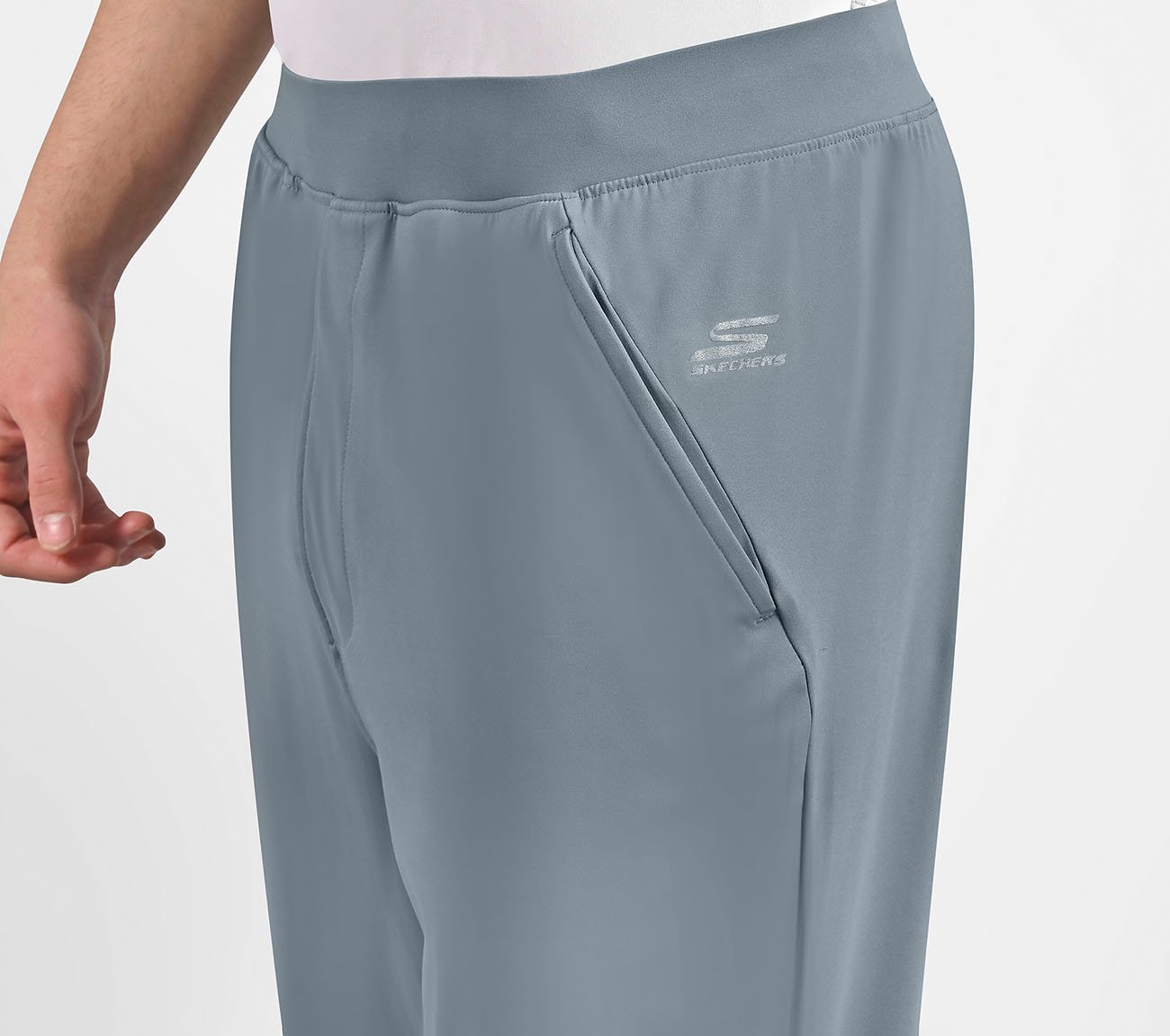 PEFORMANCE BASIC PANTS, LT.GRAY/BLUE Apparel Right View