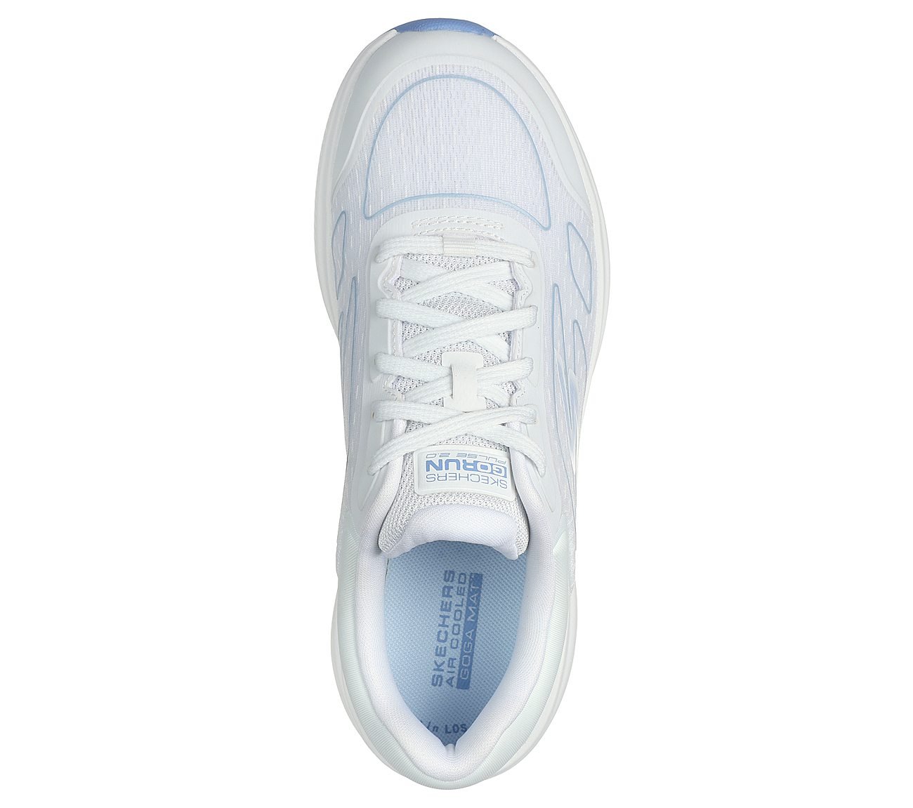 GO RUN PULSE 2.0 - CORSS ROAD, WHITE/BLUE Footwear Top View