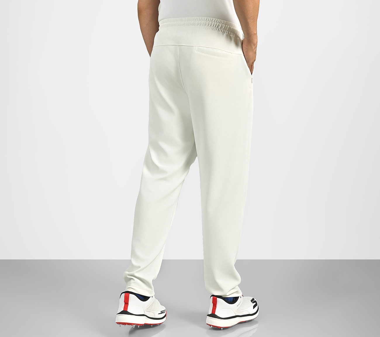 CRICKET PINTUCK JOGGER, WHITE Apparel Left View