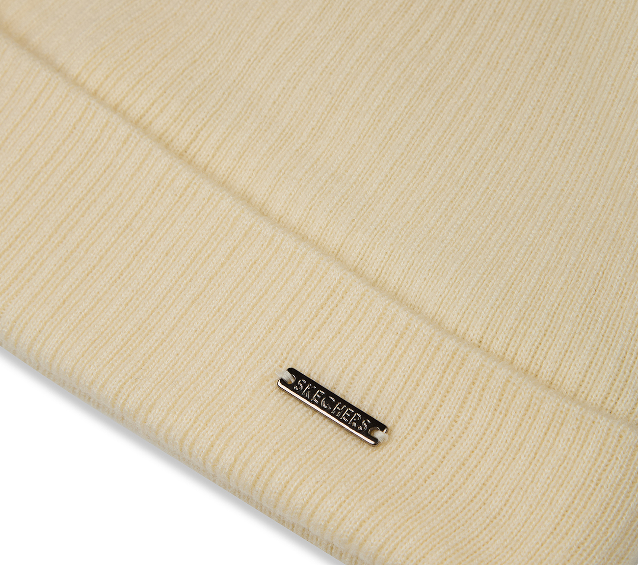 SKECHERS UNISEX SOLID BEANIE, OFF WHITE
