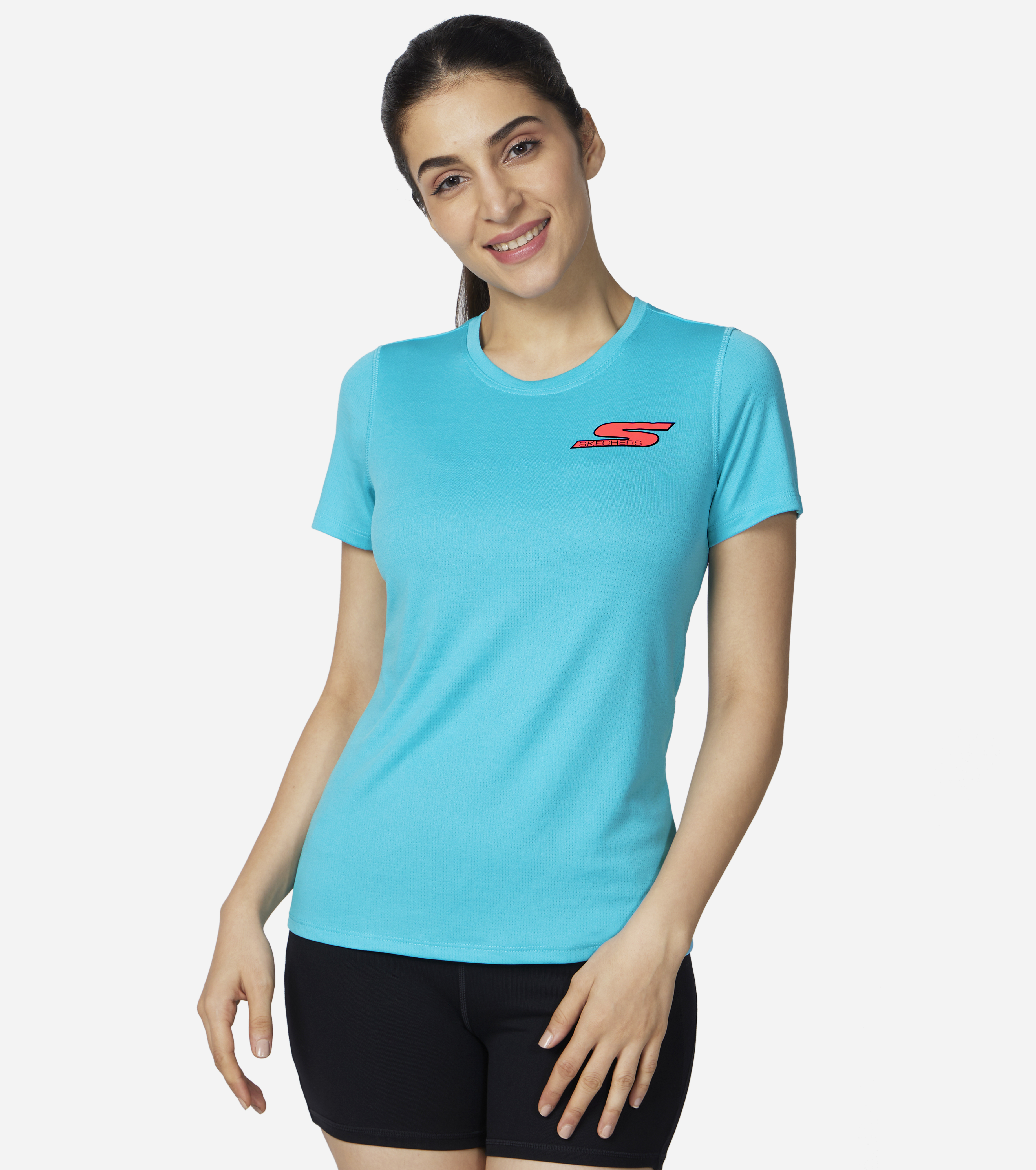 ELITE TECH TEE, LIGHT BLUE/TURQUOISE Apparels Lateral View