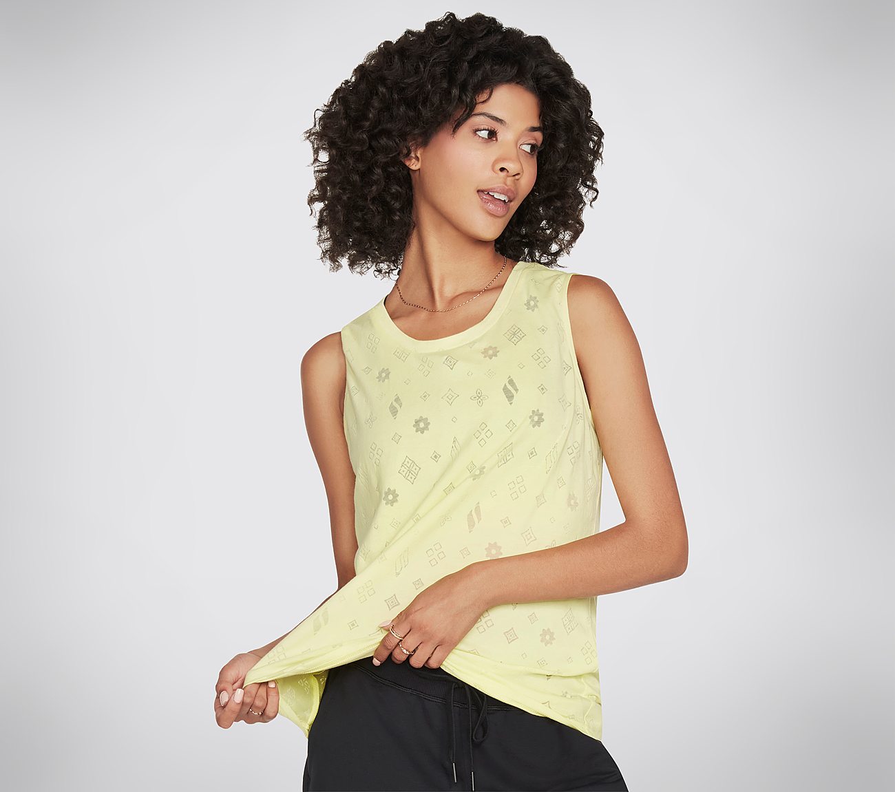 DIAMOND STATUS BURNOUT TANK, LIME Apparel Lateral View