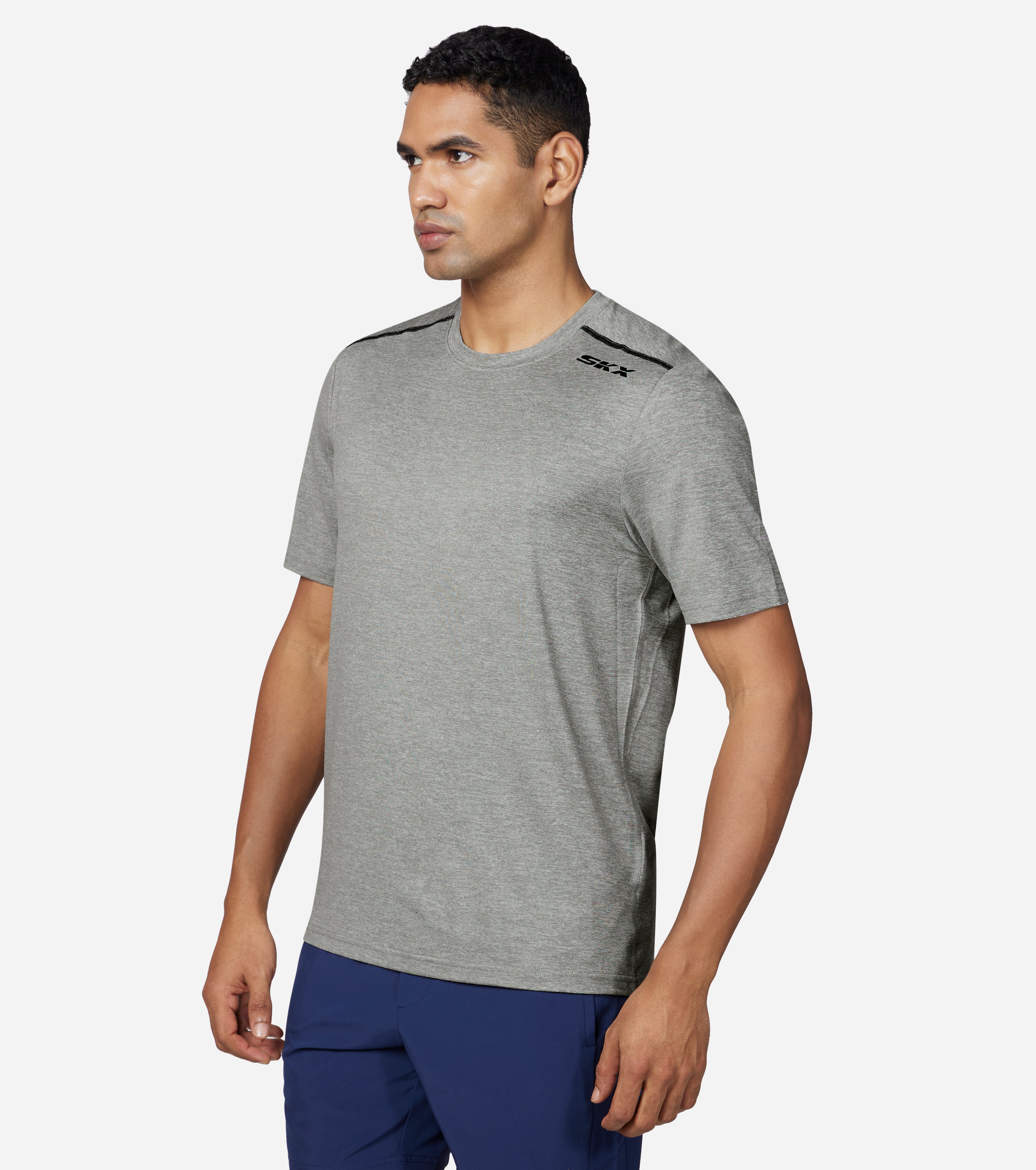 GODRI SWIFT T-SHIRT, LIGHT GREY Apparels Top View