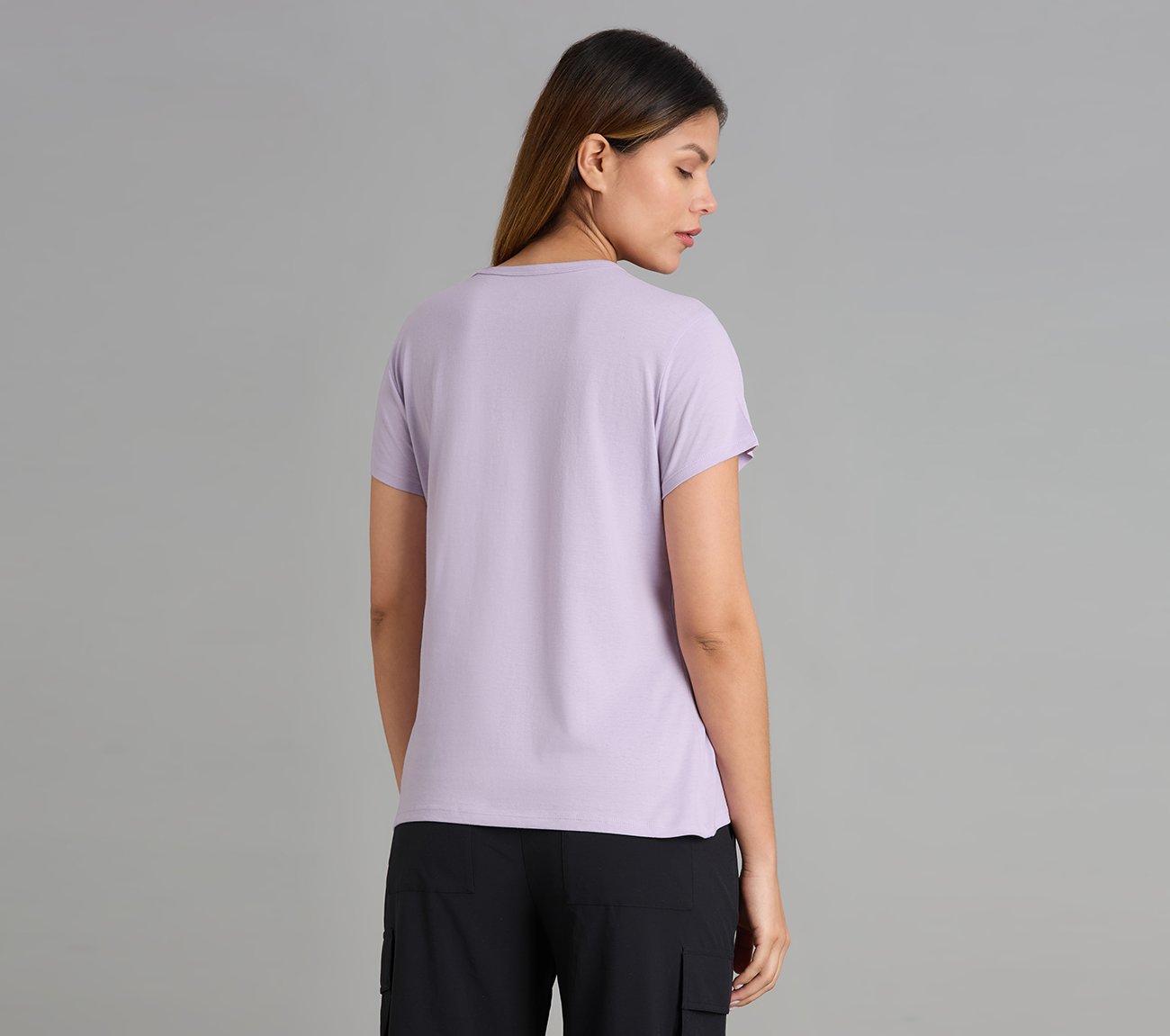 CREW NECK DIAMONTE T-SHIRT, PURPLE/LAVENDER
