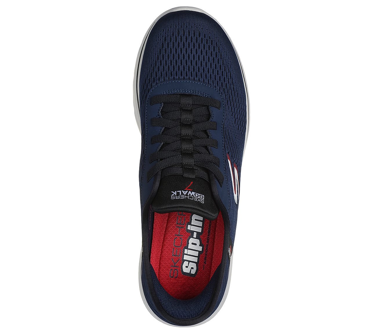 GO WALK 7 - FREE HAND 2, NAVY/RED Footwear Top View