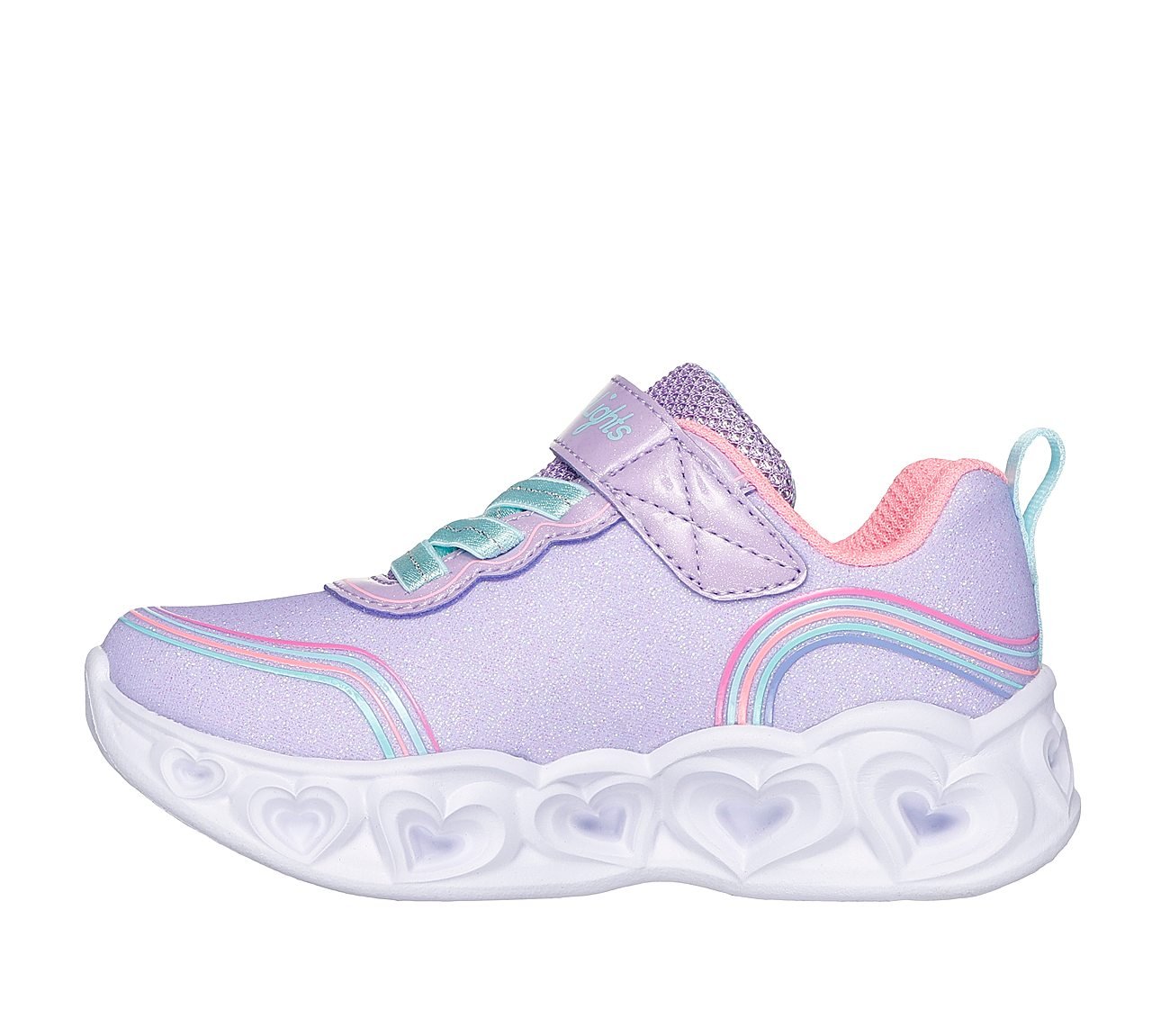 HEART LIGHTS - RETRO HEARTS, LAVENDER/MULTI Footwear Left View