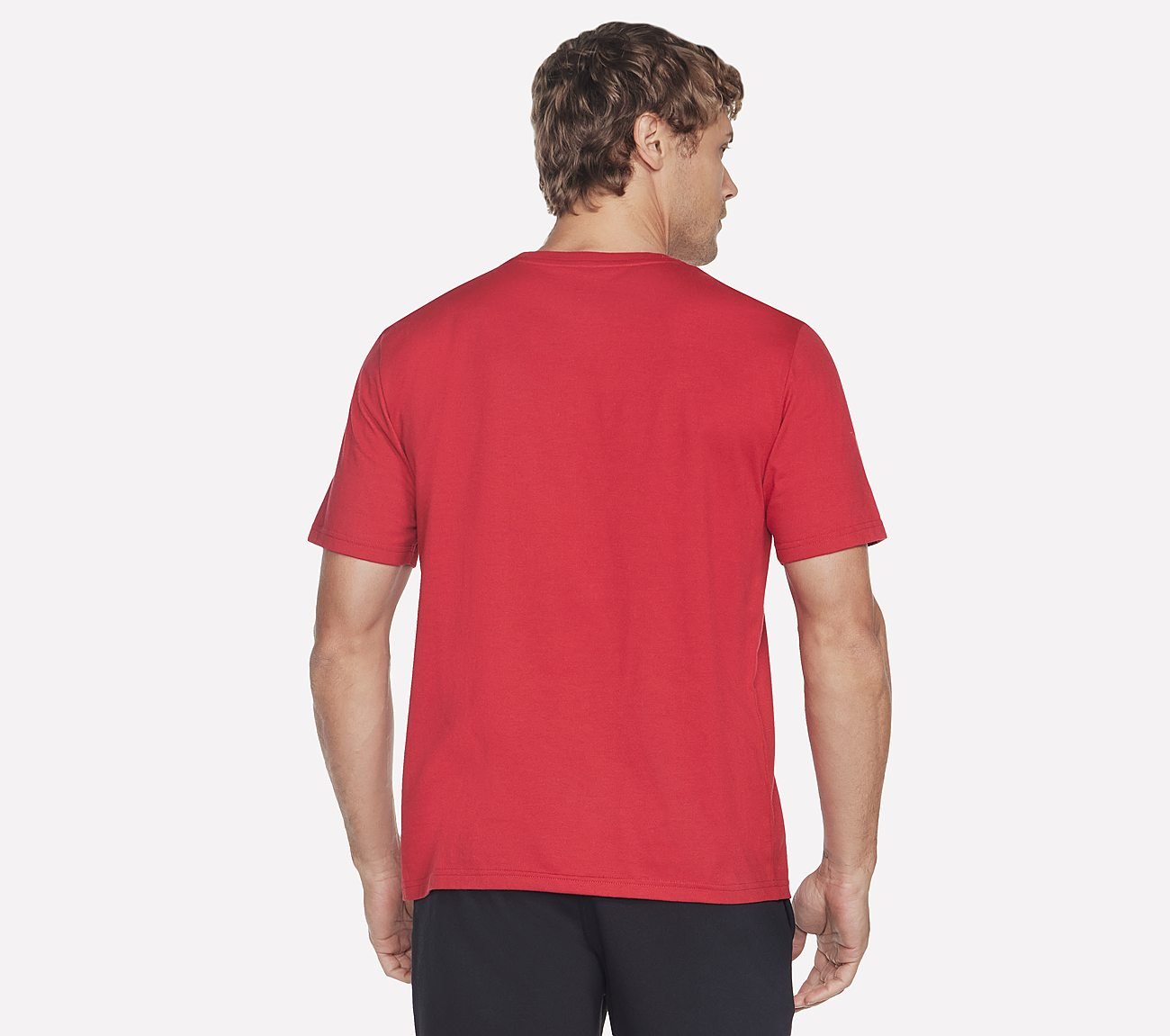 SKECHERS UNIVERSITY T-SHIRT, RED Apparel Top View