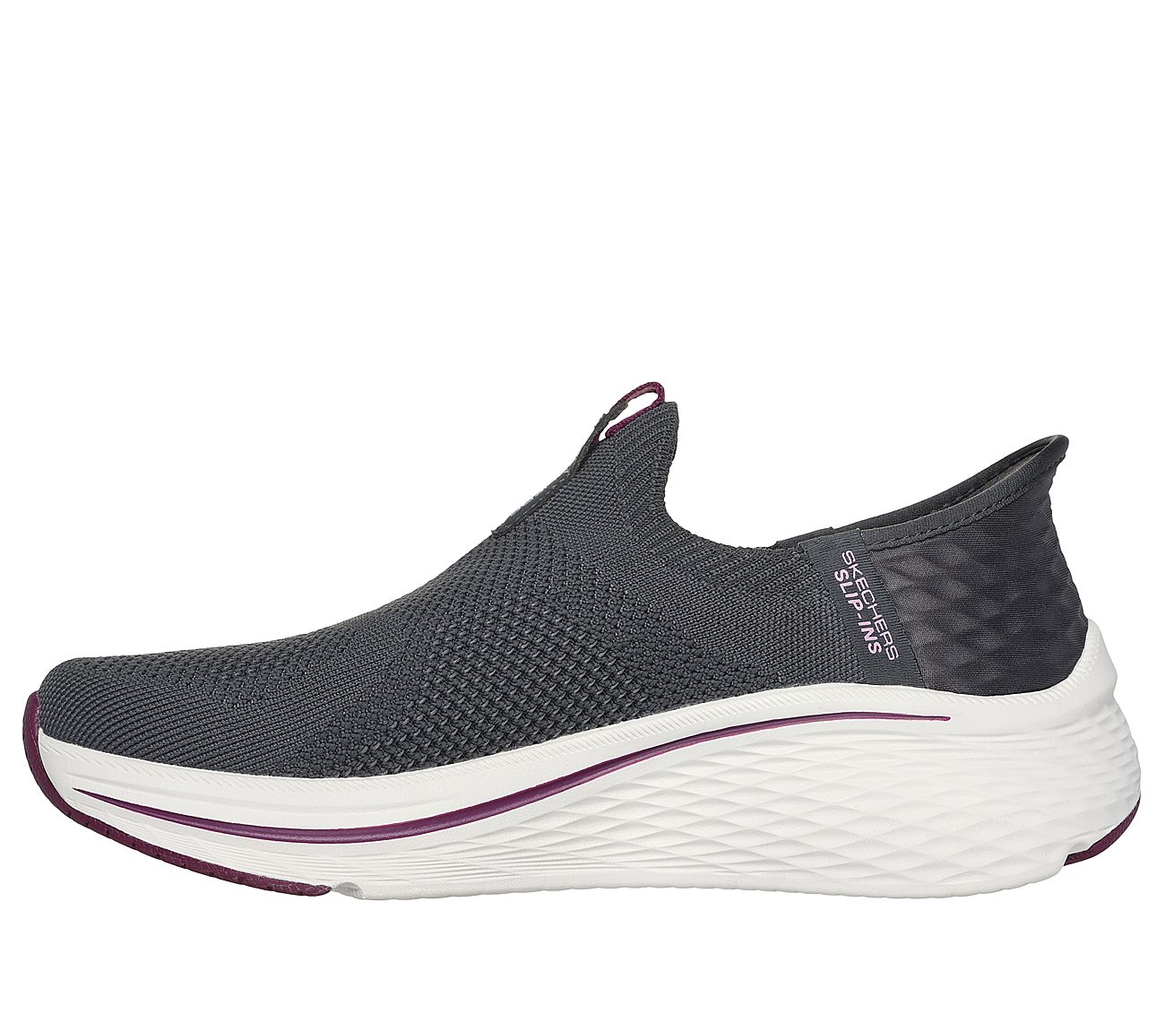 MAX CUSHIONING ELITE 2.0 - ET, CHARCOAL /BURGUNDY Footwear Left View